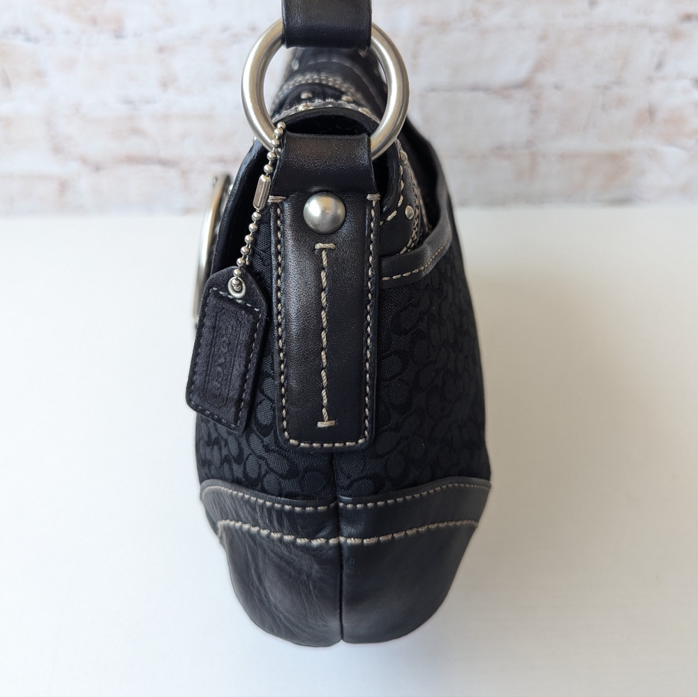 Coach Vintage Soho Black Signature C Canvas & Patchwork Shoulder Bag - Picture 9 of 16